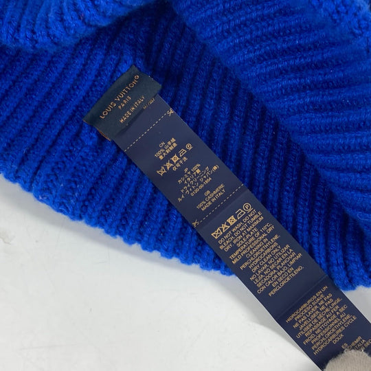 LOUIS VUITTON Knit hat M77957 cashmere blue beanie hat knit hat knit cap Bonnet LV Ahead mens Used Authentic