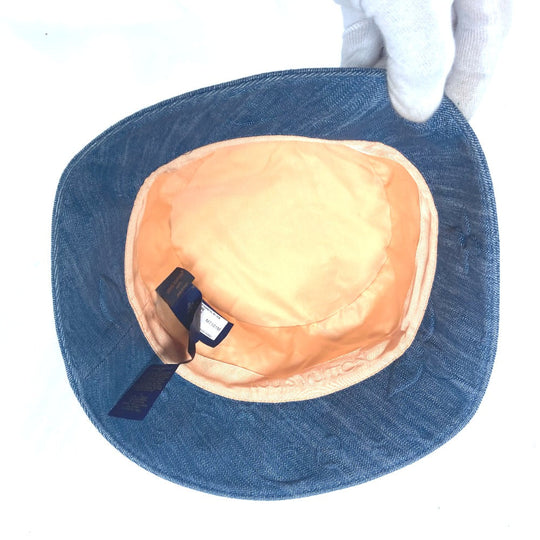 LOUIS VUITTON hat M7101M Cotton, Polyester blue Bucket Hat Monogram Constellation mens Used Authentic