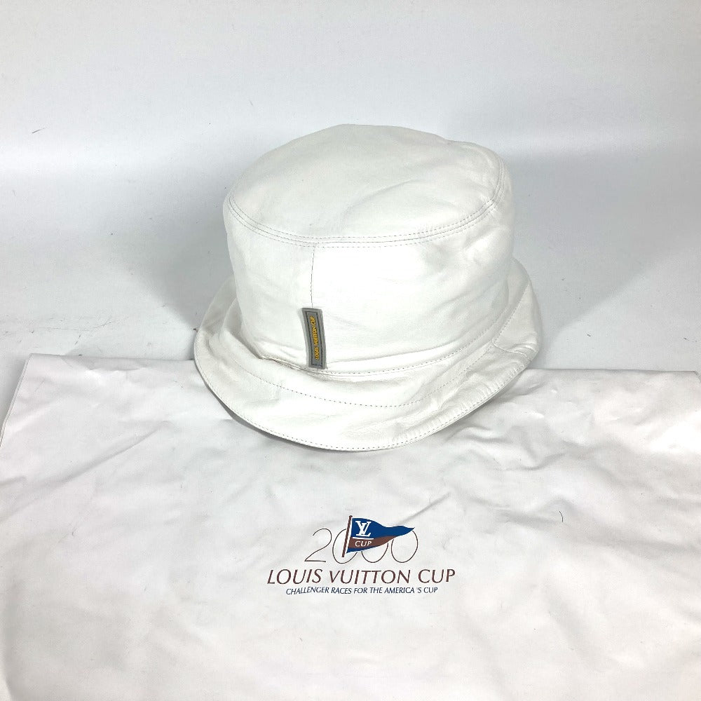 LOUIS VUITTON hat leather white LVCUP Louis Vuitton Cup logo