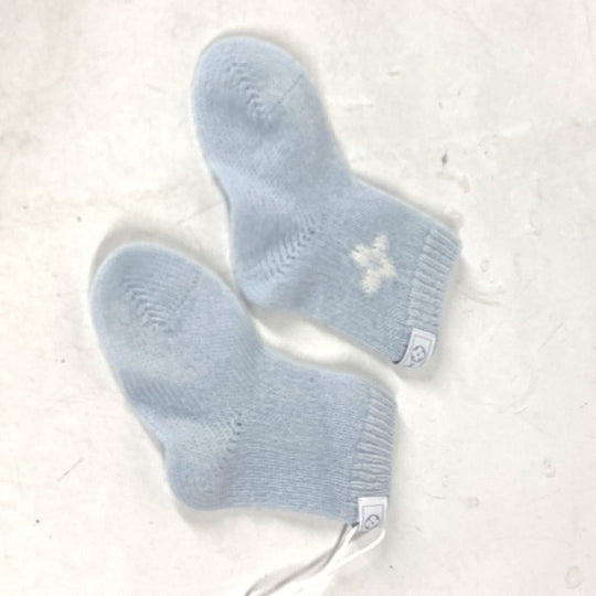 LOUIS VUITTON Knit hat GI029C cashmere blue BABY Baby Gifts Baby Shower Gifts Baby Gift Set Monogram Women Used Authentic