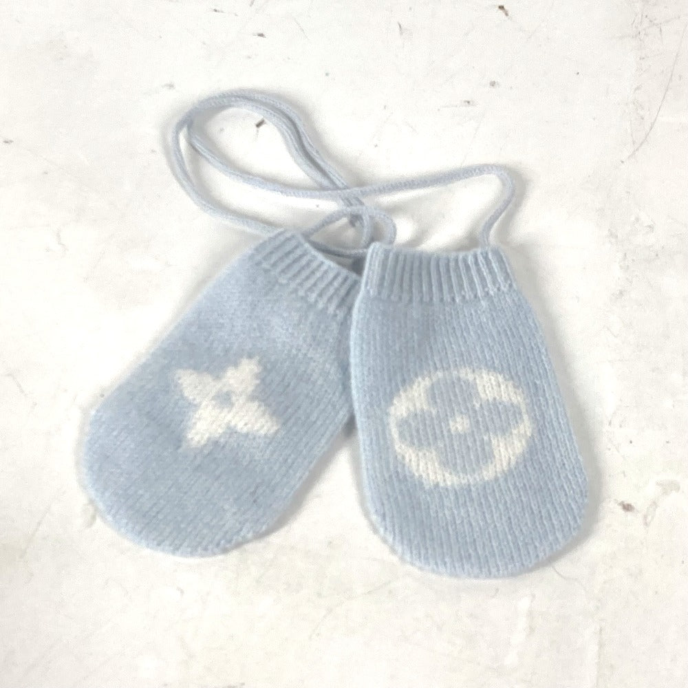 LOUIS VUITTON Knit hat GI029C cashmere blue BABY Baby Gifts Baby Shower Gifts Baby Gift Set Monogram Women Used Authentic