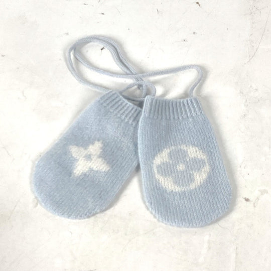 LOUIS VUITTON Knit hat GI029C cashmere blue BABY Baby Gifts Baby Shower Gifts Baby Gift Set Monogram Women Used Authentic