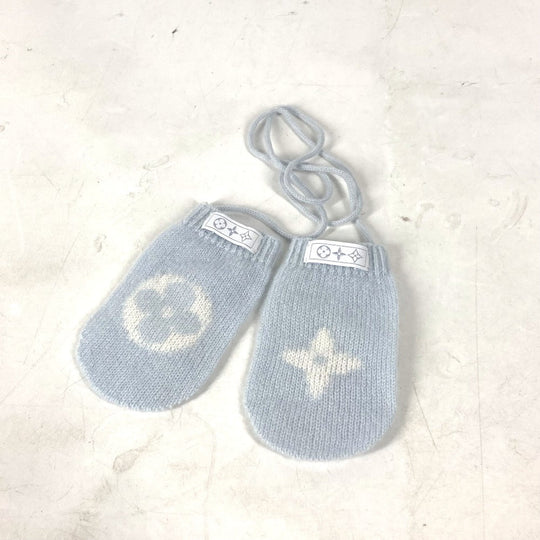 LOUIS VUITTON Knit hat GI029C cashmere blue BABY Baby Gifts Baby Shower Gifts Baby Gift Set Monogram Women Used Authentic