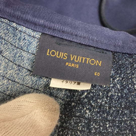 LOUIS VUITTON hat MP3026 cotton blue Damier Chapeau Skater Damier Salt mens Used Authentic