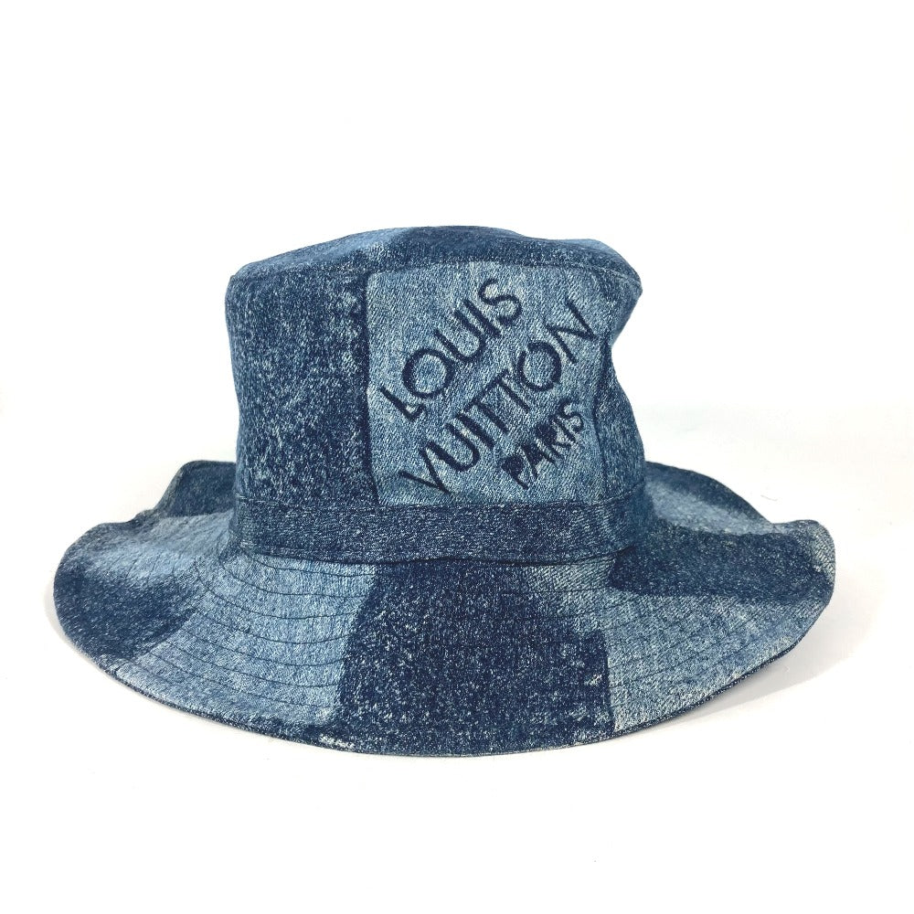 LOUIS VUITTON hat MP3026 cotton blue Damier Chapeau Skater Damier Salt mens Used Authentic