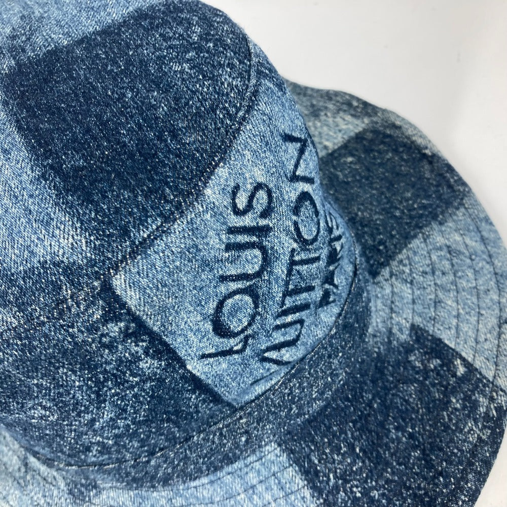 LOUIS VUITTON hat MP3026 cotton blue Damier Chapeau Skater Damier Salt mens Used Authentic