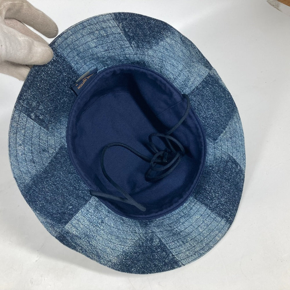LOUIS VUITTON hat MP3026 cotton blue Damier Chapeau Skater Damier Salt mens Used Authentic