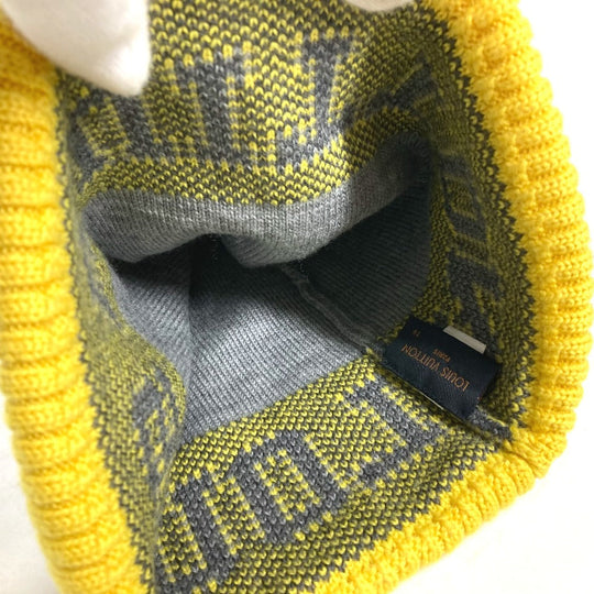 LOUIS VUITTON Knit hat M71236 wool gray Bonnet Louis mens Used Authentic
