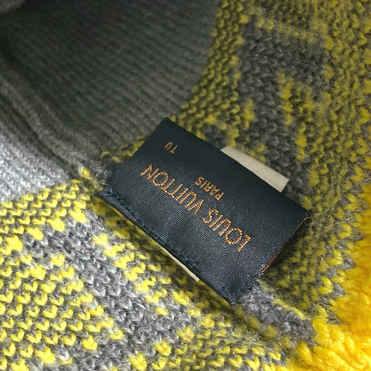 LOUIS VUITTON Knit hat M71236 wool gray Bonnet Louis mens Used Authentic