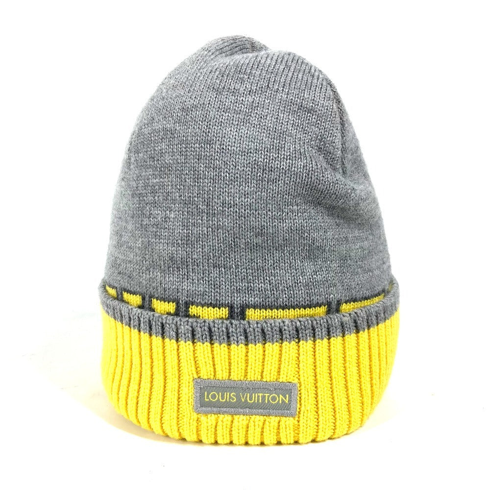 LOUIS VUITTON Knit hat M71236 wool gray Bonnet Louis mens Used Authentic