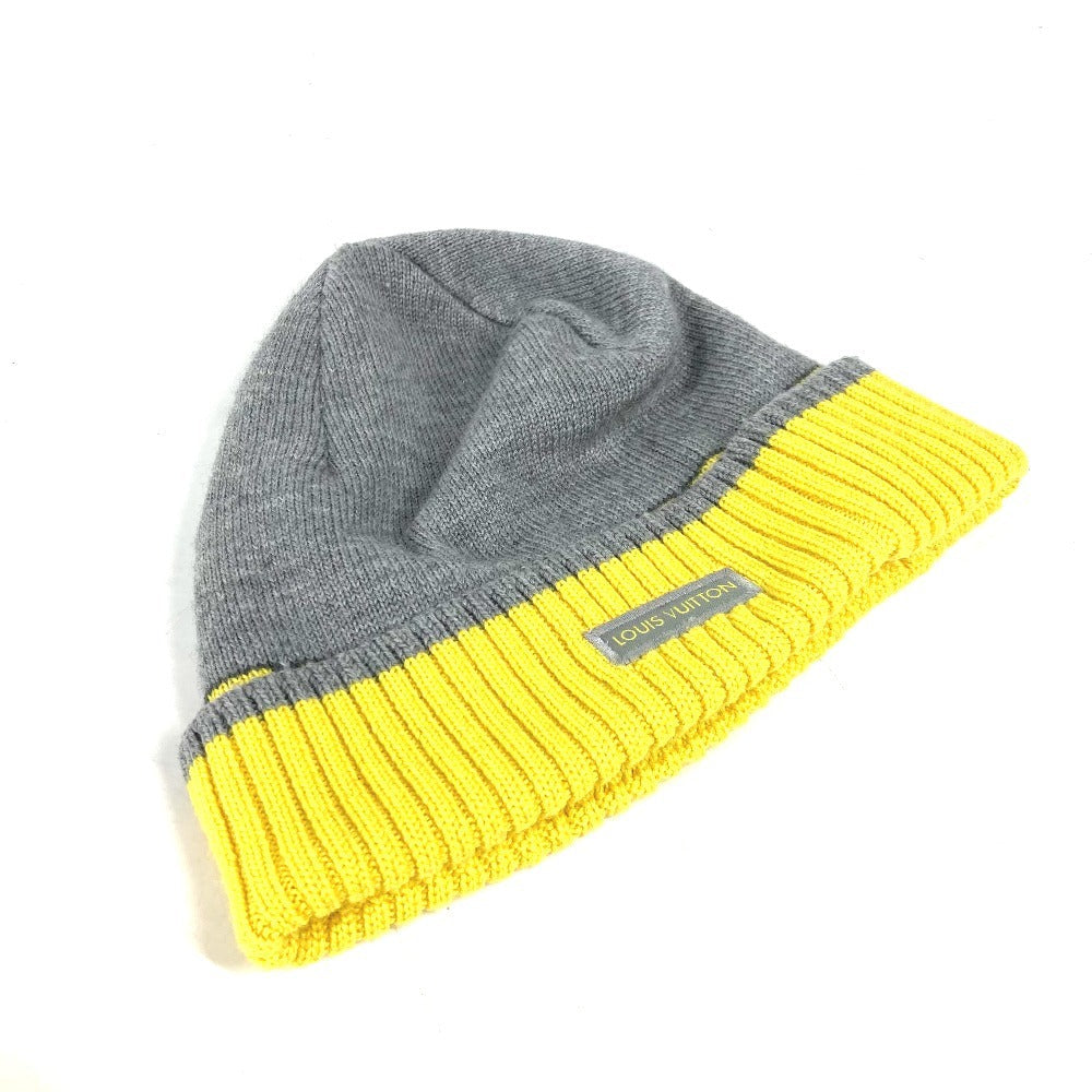 LOUIS VUITTON Knit hat M71236 wool gray Bonnet Louis mens Used Authentic