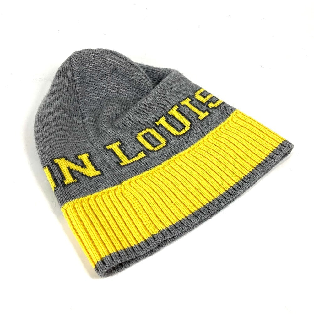 LOUIS VUITTON Knit hat M71236 wool gray Bonnet Louis mens Used Authentic