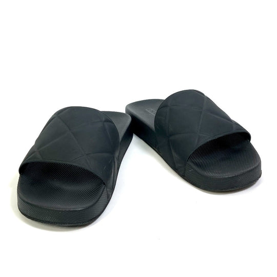 BOTTEGAVENETA Sandals 640050 rubber black flat intre slider mens 39 Used Authentic