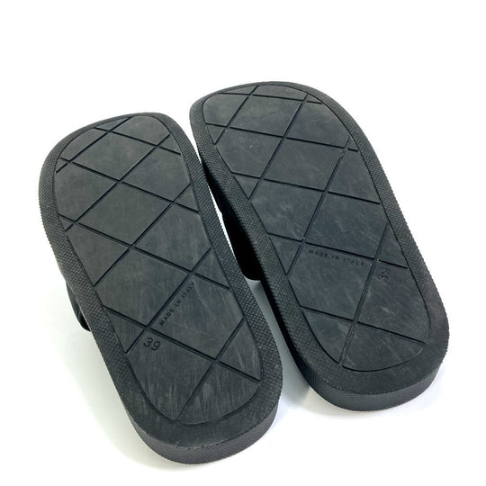 BOTTEGAVENETA Sandals 640050 rubber black flat intre slider mens 39 Used Authentic