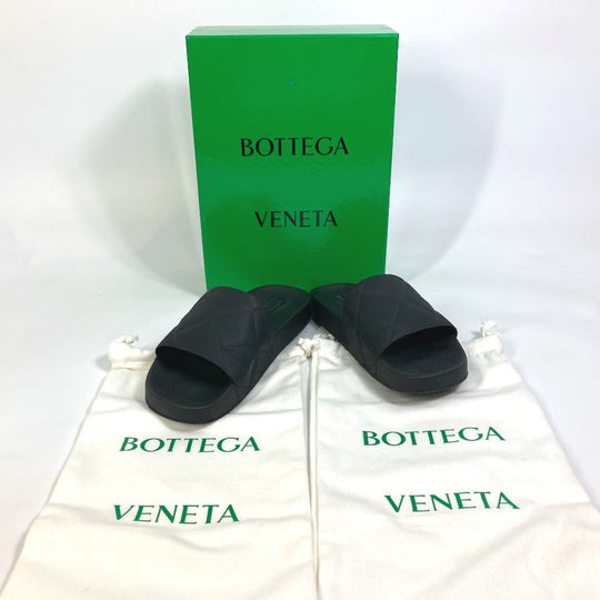 BOTTEGAVENETA Sandals 640050 rubber black flat intre slider mens 39 Used Authentic