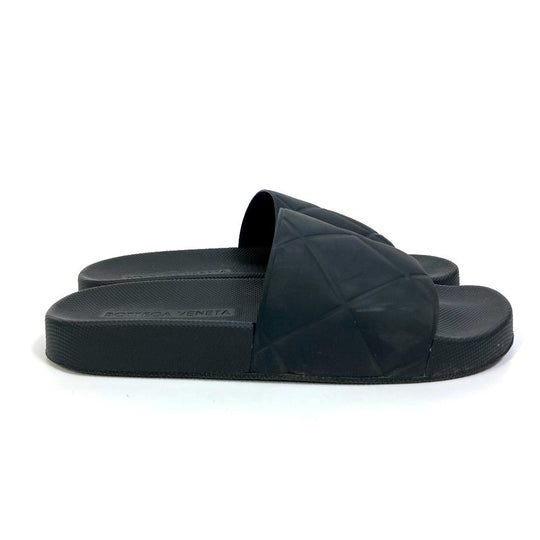 BOTTEGAVENETA Sandals 640050 rubber black flat intre slider mens 39 Used Authentic