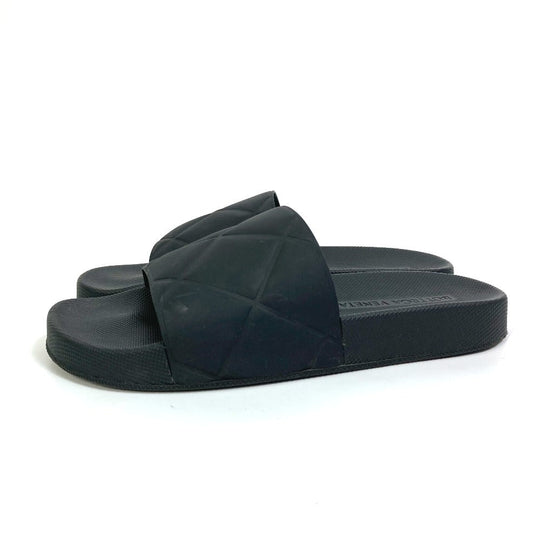 BOTTEGAVENETA Sandals 640050 rubber black flat intre slider mens 39 Used Authentic