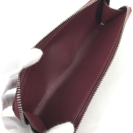 BOTTEGAVENETA pencil case leather wine-red INTRECCIATO Women Used Authentic
