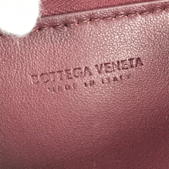 BOTTEGAVENETA pencil case leather wine-red INTRECCIATO Women Used Authentic