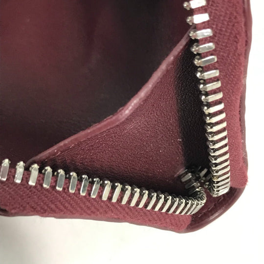 BOTTEGAVENETA pencil case leather wine-red INTRECCIATO Women Used Authentic