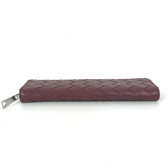 BOTTEGAVENETA pencil case leather wine-red INTRECCIATO Women Used Authentic