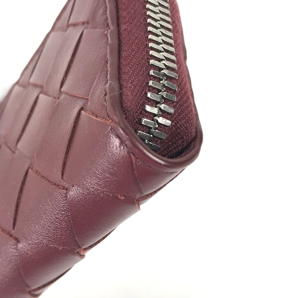 BOTTEGAVENETA pencil case leather wine-red INTRECCIATO Women Used Authentic