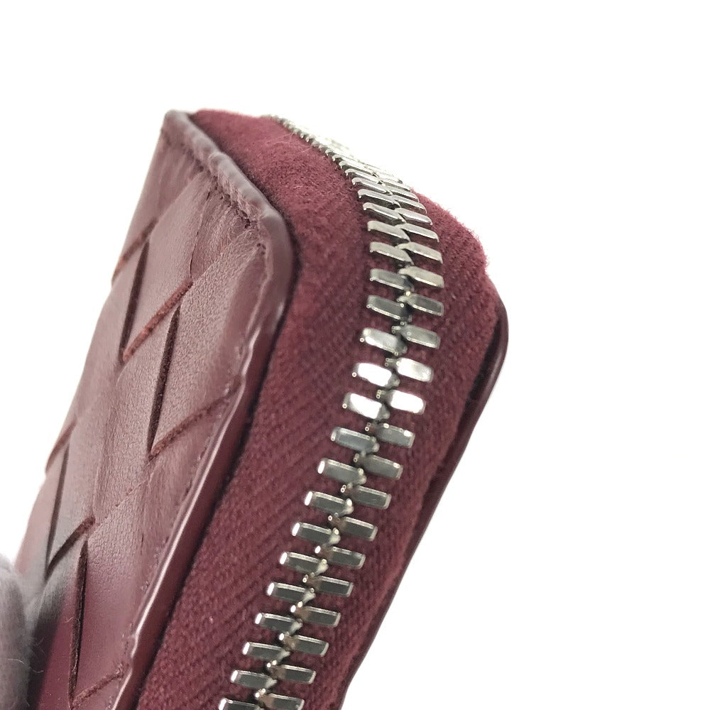 BOTTEGAVENETA pencil case leather wine-red INTRECCIATO Women Used Authentic