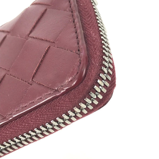 BOTTEGAVENETA pencil case leather wine-red INTRECCIATO Women Used Authentic