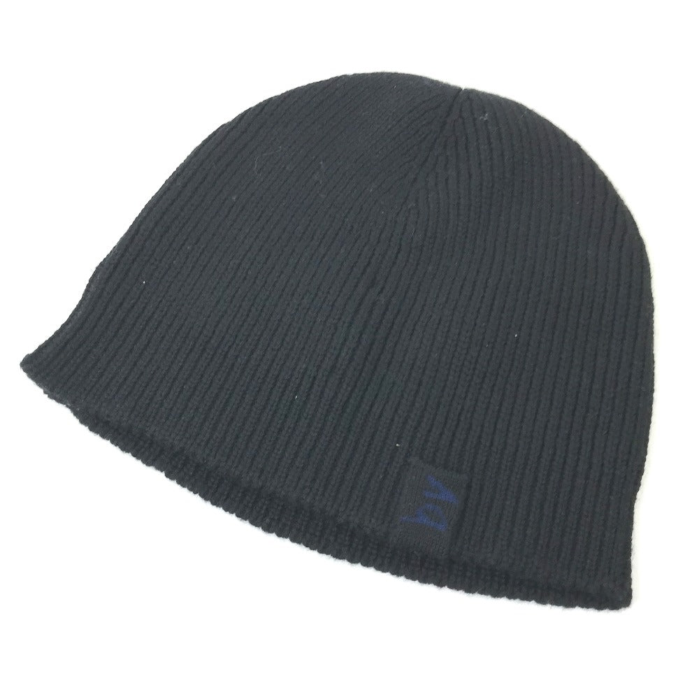 BOTTEGAVENETA Knit hat wool black BV logo mens M Used Authentic