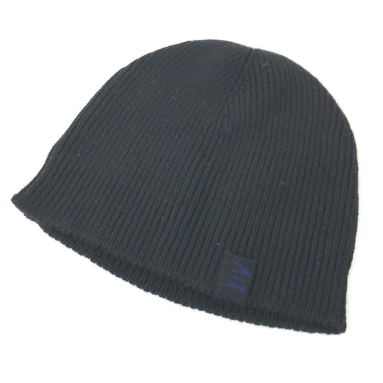 BOTTEGAVENETA Knit hat wool black BV logo mens M Used Authentic