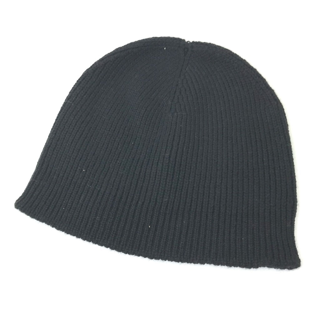 BOTTEGAVENETA Knit hat wool black BV logo mens M Used Authentic