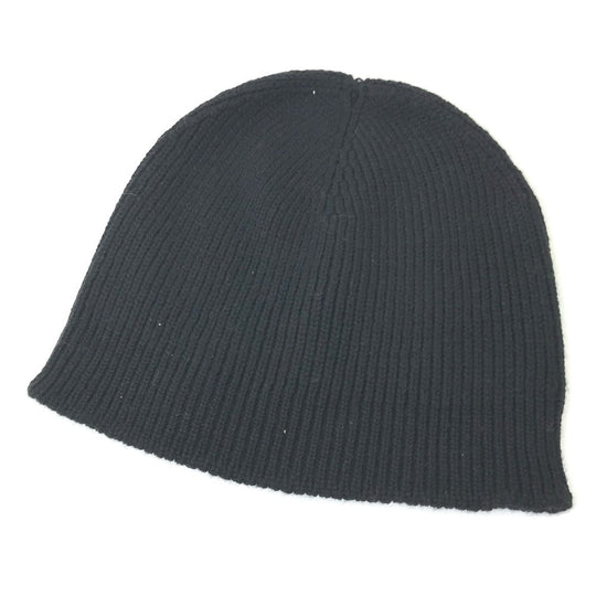 BOTTEGAVENETA Knit hat wool black BV logo mens M Used Authentic