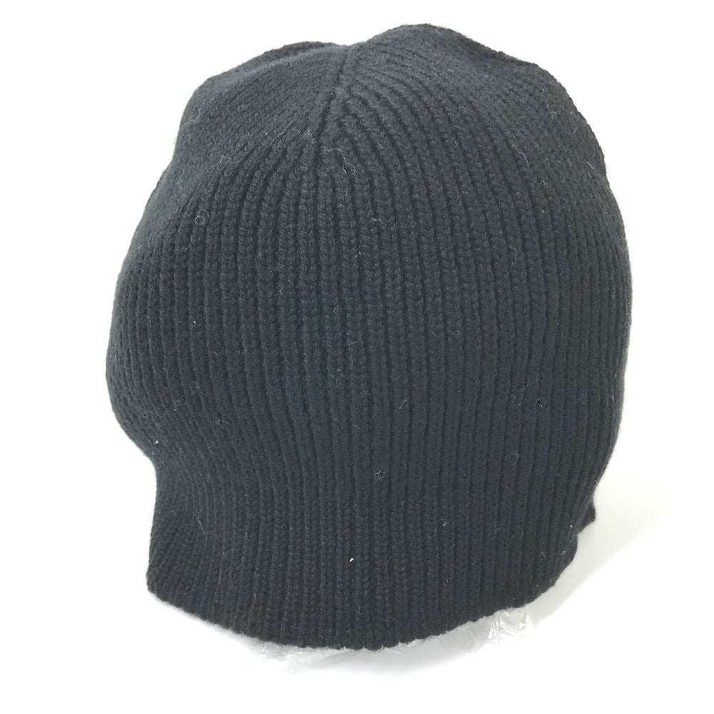 BOTTEGAVENETA Knit hat wool black BV logo mens M Used Authentic