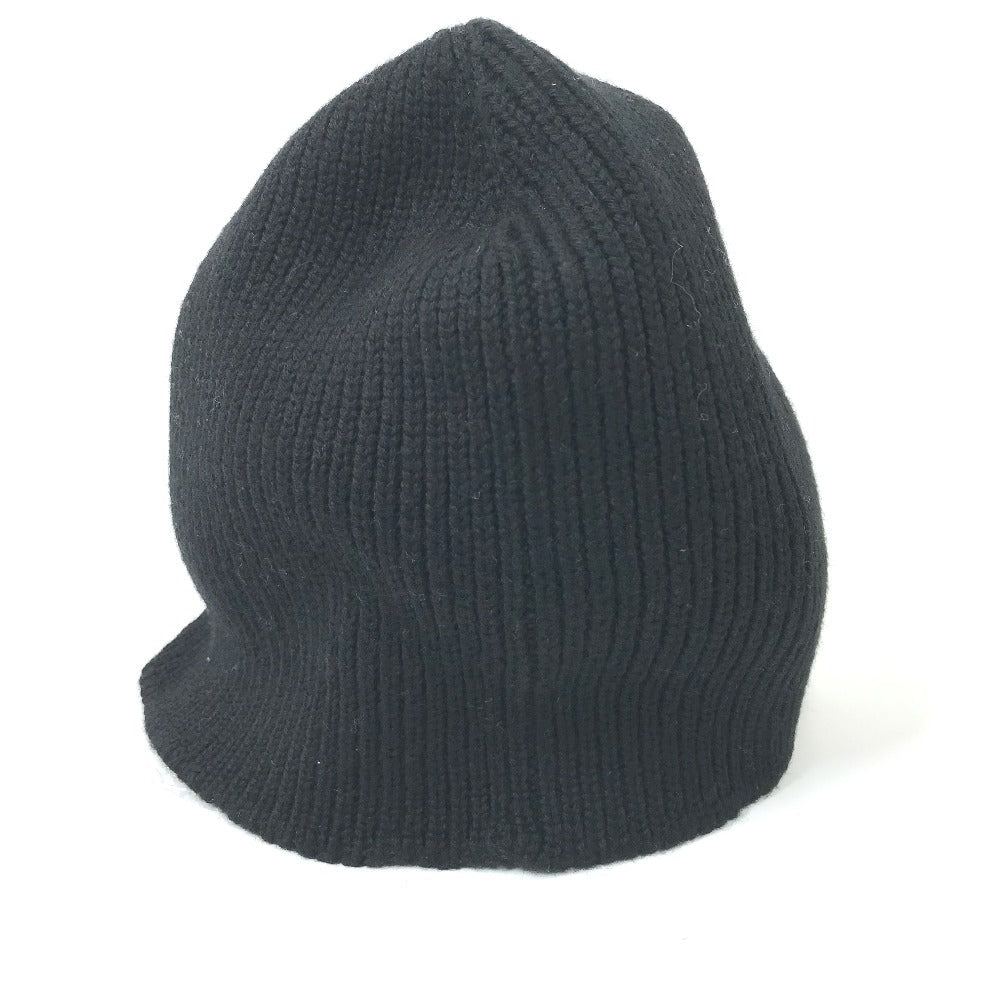 BOTTEGAVENETA Knit hat wool black BV logo mens M Used Authentic