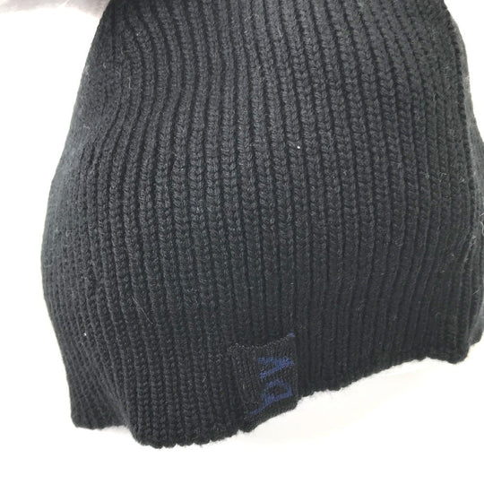 BOTTEGAVENETA Knit hat wool black BV logo mens M Used Authentic
