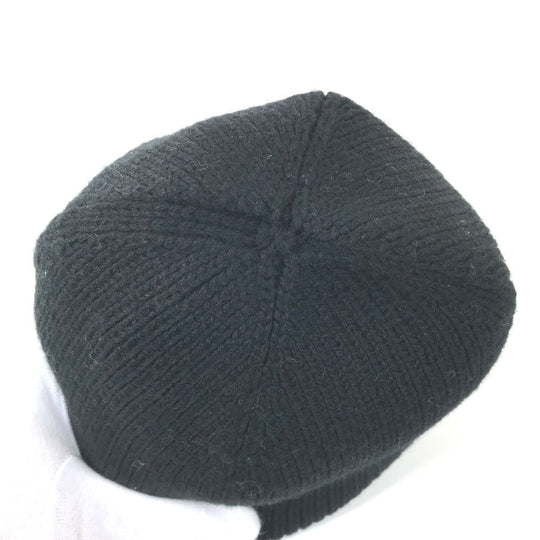 BOTTEGAVENETA Knit hat wool black BV logo mens M Used Authentic