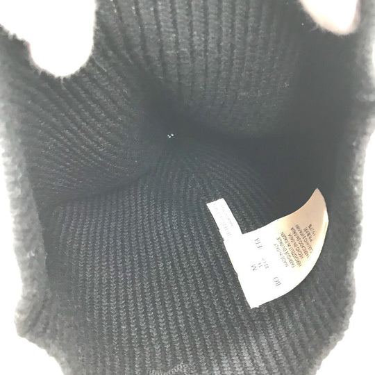 BOTTEGAVENETA Knit hat wool black BV logo mens M Used Authentic