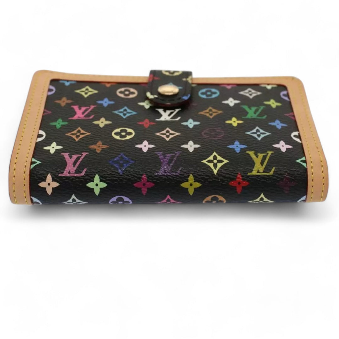 Louis Vuitton Portefeuille Viennois Wallet Multicolor Black Bifold Women's