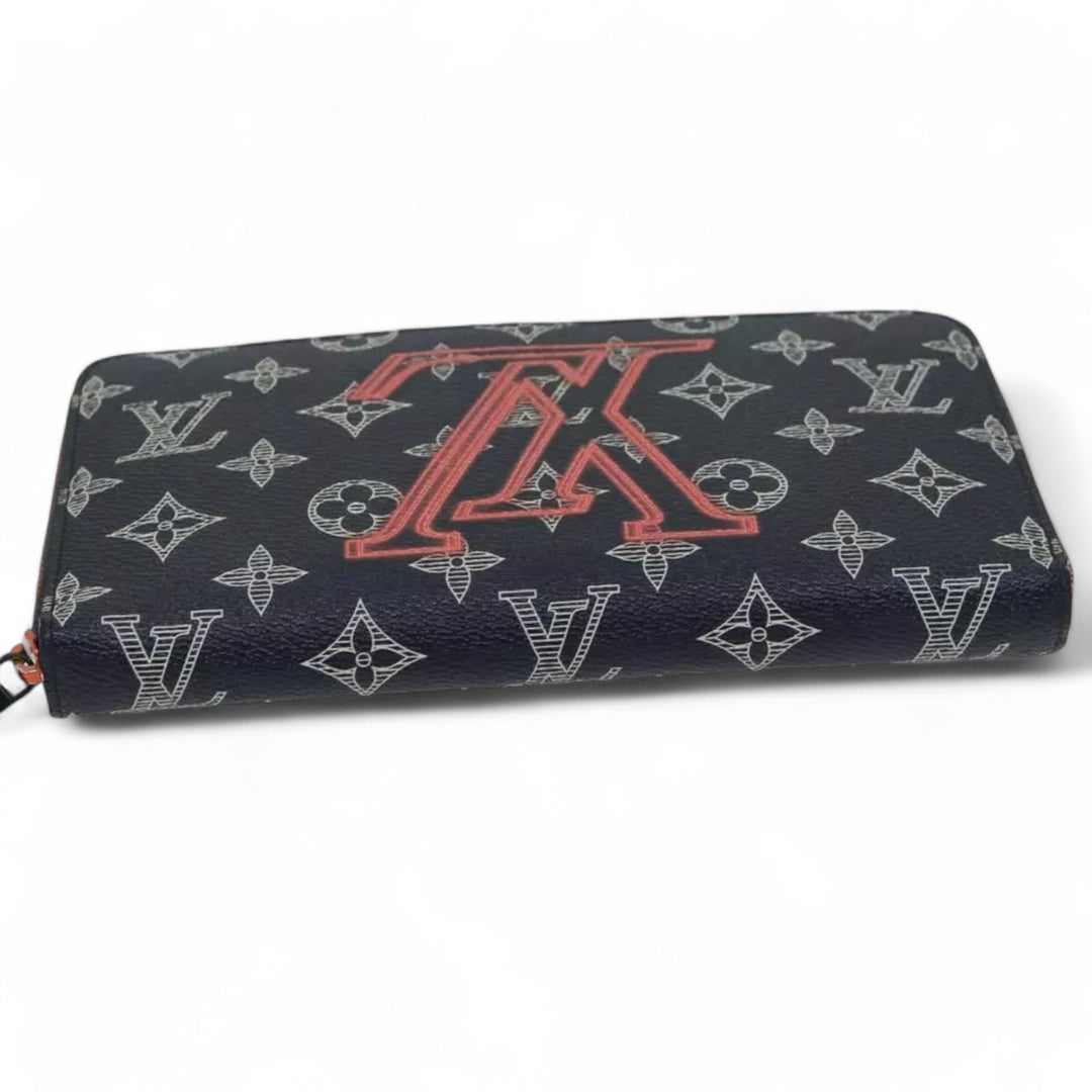 Louis Vuitton Ink Upside Down Zippy Organizer Monogram Canvas Wallet Navy Unisex