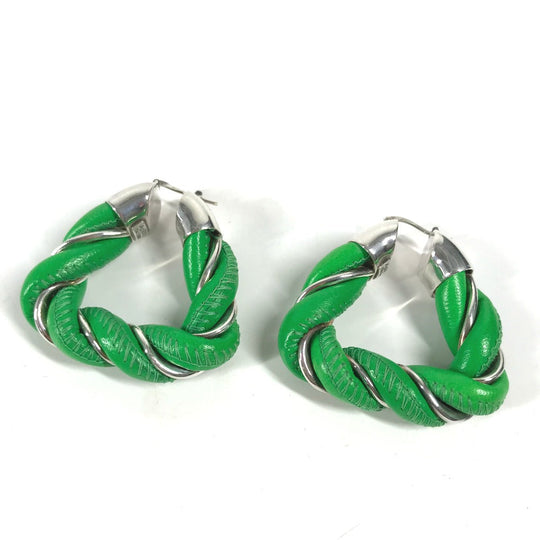 BOTTEGAVENETA Pierce leather green Parakeet Triangle Women Used Authentic