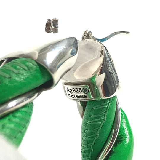 BOTTEGAVENETA Pierce leather green Parakeet Triangle Women Used Authentic