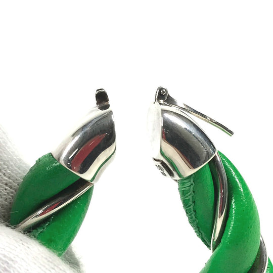 BOTTEGAVENETA Pierce leather green Parakeet Triangle Women Used Authentic