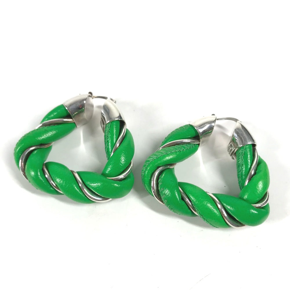 BOTTEGAVENETA Pierce leather green Parakeet Triangle Women Used Authentic