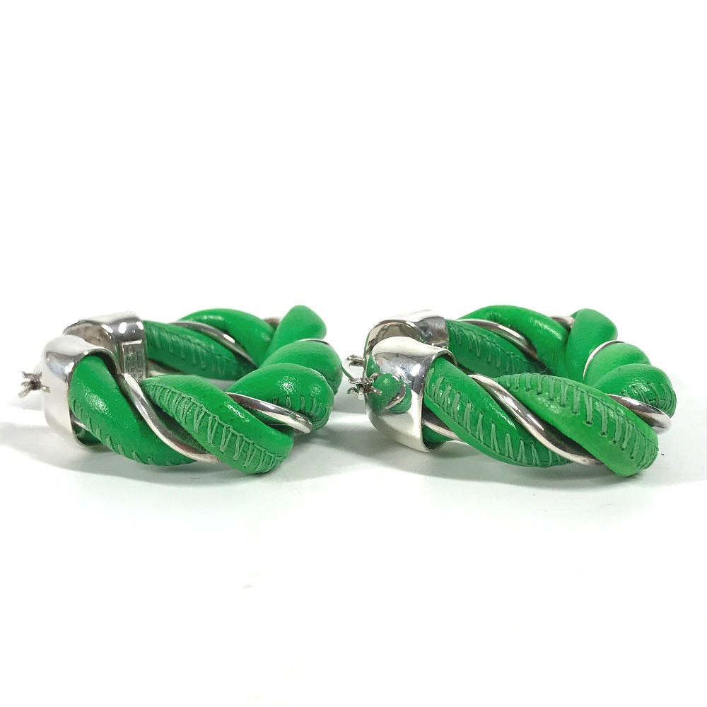 BOTTEGAVENETA Pierce leather green Parakeet Triangle Women Used Authentic