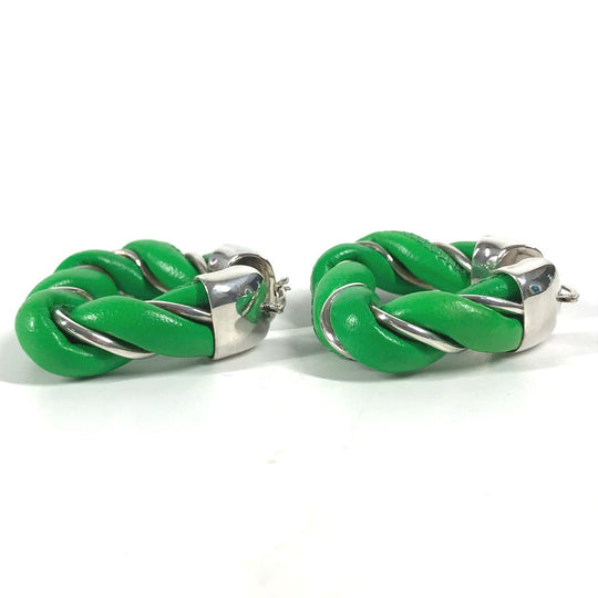 BOTTEGAVENETA Pierce leather green Parakeet Triangle Women Used Authentic