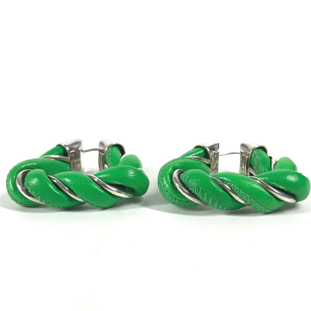 BOTTEGAVENETA Pierce leather green Parakeet Triangle Women Used Authentic