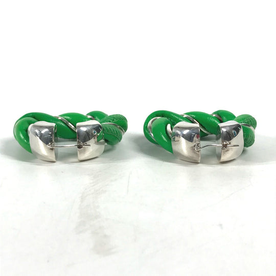 BOTTEGAVENETA Pierce leather green Parakeet Triangle Women Used Authentic