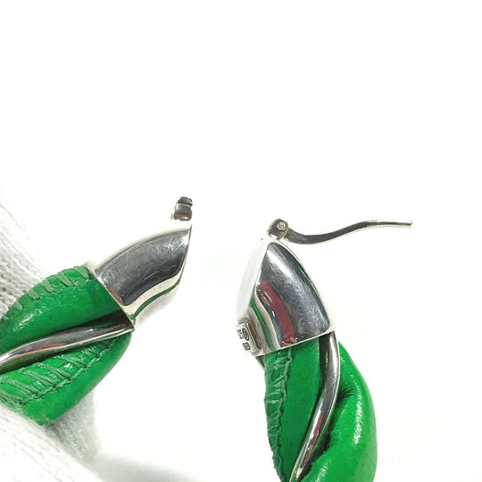 BOTTEGAVENETA Pierce leather green Parakeet Triangle Women Used Authentic