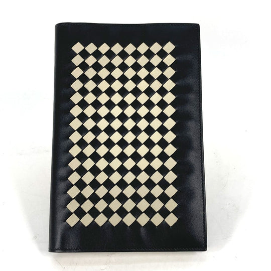 BOTTEGAVENETA Note cover leather black Memo pad Stationery INTRECCIATO mens Used Authentic