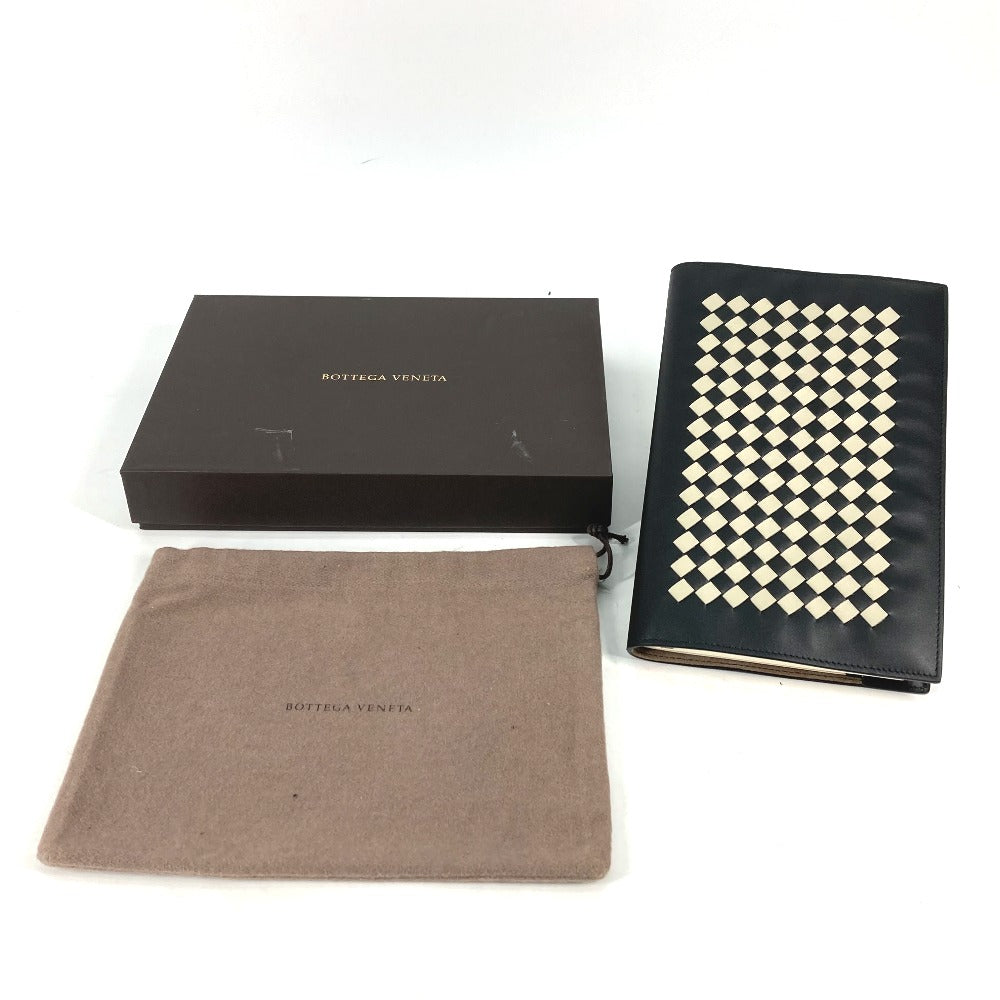 BOTTEGAVENETA Note cover leather black Memo pad Stationery INTRECCIATO mens Used Authentic